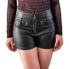 Women Steampunk Shorts Sexy PU Faux Leather Hot Pants Night Club Wear PQ66-455