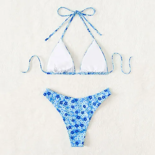 Floral Printing Bikini Sets For Women Beach Equipment Halter Swimming Suit PQX2-30