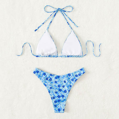 Floral Printing Bikini Sets For Women Beach Equipment Halter Swimming Suit PQX2-30