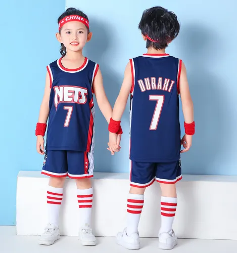 Child Kevin Durant Kyle Irving Kits Retro Tops Brooklyn Nets Jersey Team Uniform PQ33802B