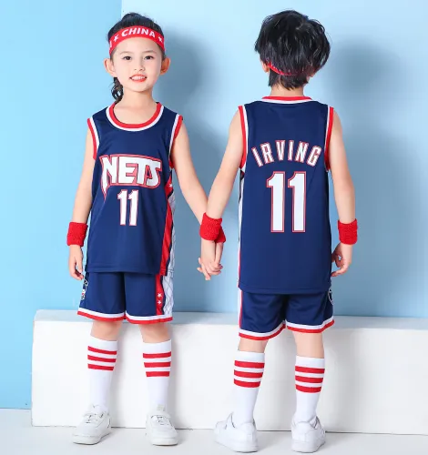 Child Kevin Durant Kyle Irving Kits Retro Tops Brooklyn Nets Jersey Team Uniform PQ33802B