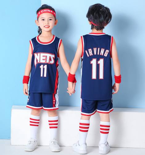 Child Kevin Durant Kyle Irving Kits Retro Tops Brooklyn Nets Jersey Team Uniform PQ33802B