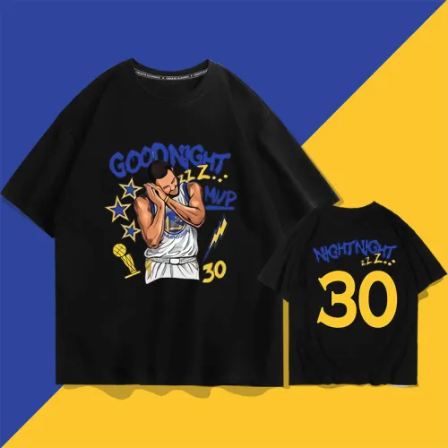 Stephen Curry Fans Tops Good Night Cotton T-shirts Championship Trophy Fan Apparel PQSC010