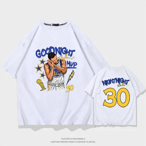 Stephen Curry Fans Tops Good Night Cotton T-shirts Championship Trophy Fan Apparel PQSC010