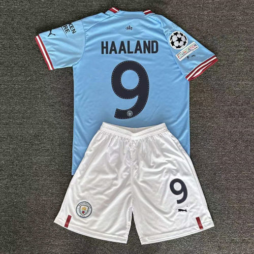 2022 Manchester City Football Kit Erling Haaland Soccer Jersey Tops PQMC004