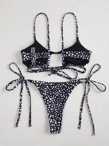 Digital Print Two-Pieces Suits For Women Low Waist Swimwear Triangle Bikinis Sets PQ20306