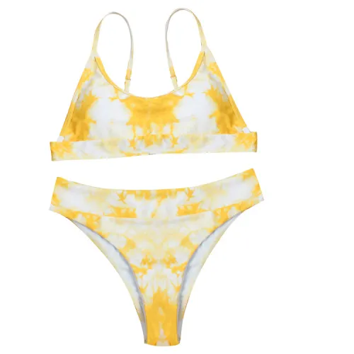 Tie Dyed Bikini Sets Spaghetti Strap Beach Equipment For Women Sexy Swimming Suit PQ1615