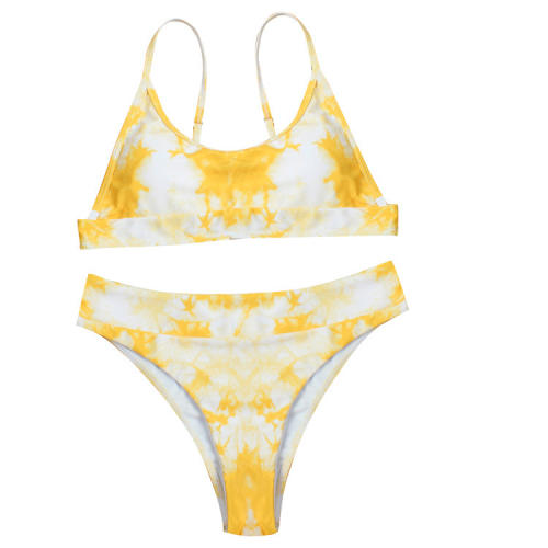 Tie Dyed Bikini Sets Spaghetti Strap Beach Equipment For Women Sexy Swimming Suit PQ1615
