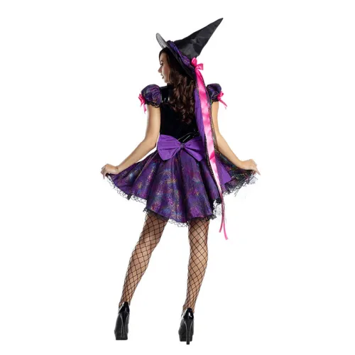 Sexy Purple Witch Cosplay Costume Cute Druide Costume Magic Uniform PQ36099B