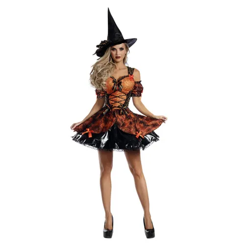 Halloween Witch Fancy Dresses Carnival Cosplay Costume Haunted House Outfits PQ36099