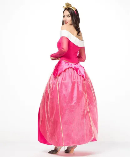 Pink Princess Cosplay Costume Halloween Fancy Dress Woman Carnival Fairy Tale Outfit PQ2889