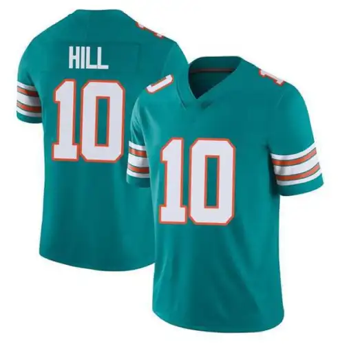 NFL Dolphins Retro Jersey NO 10 Hill Tops American Football Fan Apparel PQNFL001