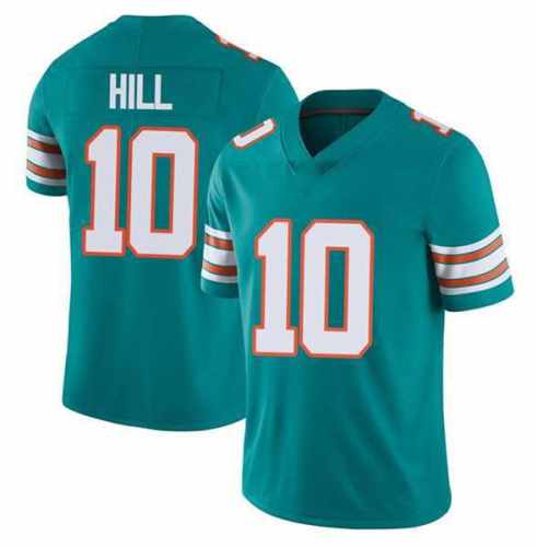 NFL Dolphins Retro Jersey NO 10 Hill Tops American Football Fan Apparel PQNFL001
