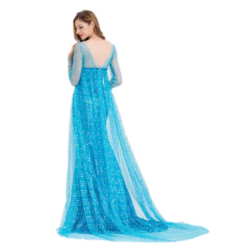 Elsa In Frozen Cosplay Costume Halloween Fancy Dress Woman Snow Queen Uniform PQE008