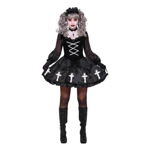 Horror Baby Skeleton Costume Halloween Ghost Psychic Uniform Cosplay Dresses PQ9090
