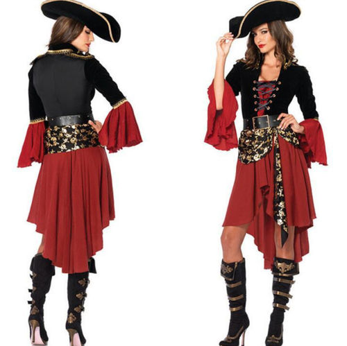 Carnival Cosplay Pirate Costume Women Halloween Noble Fancy Dress PQ5167