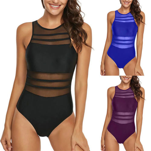 One Piece Swimsuit Women Vintage Swimwear Fashion Monokini Beachwear PQBY58