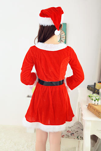 Woman Santa Cosplay Uniform Sexy Xmas Costume Christmas Fancy Dress PQ6969