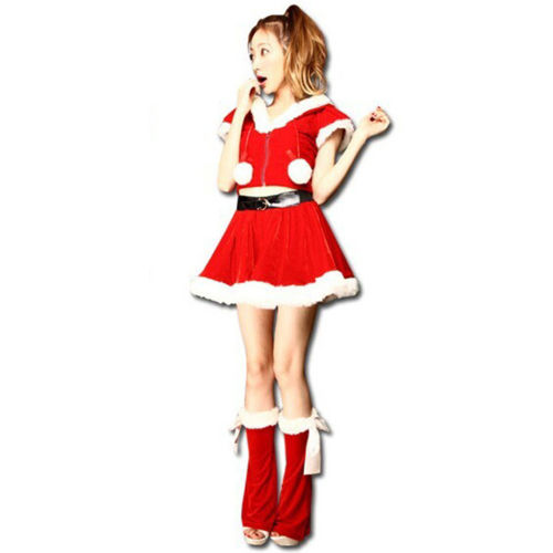 Woman Christmas Costume Sexy Xmas Cosplay Uniform Santa Fancy Dress PQ727