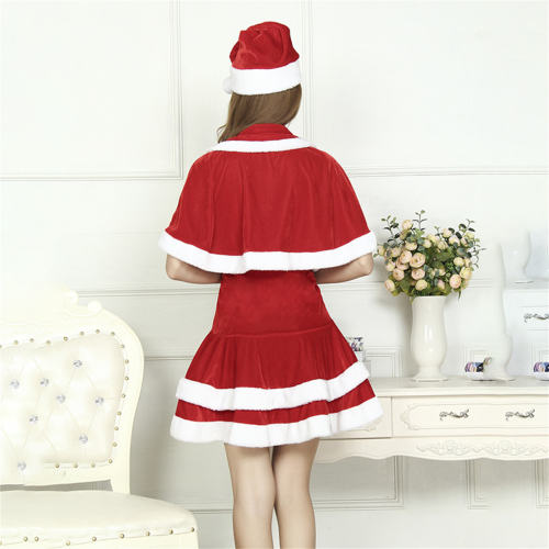 Woman Christmas Cosplay Costume Sexy Xmas Uniform Santa Fancy Dress PQ266