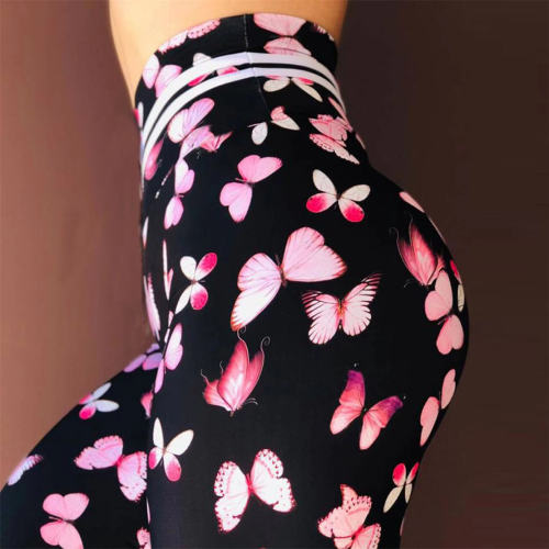 Butterfly Print Jogging Clothing High Waist Athletic Wear Sexy Spring Leggings PQHY531