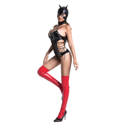 Sexy PU Bodysuit For Woman Faux Leather Catwoman Costume PQ454