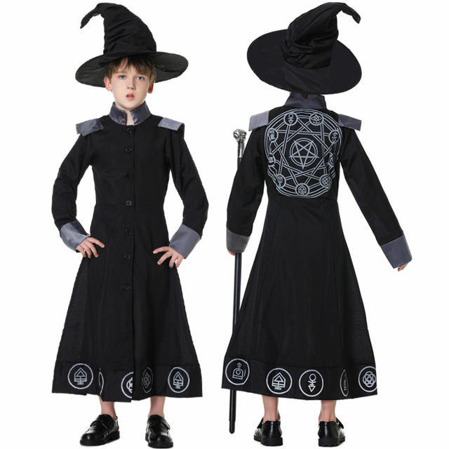 The Parent-child Attire Robe Sorcerer Wizard Stage Costumes Witch Fancy Dress Cosplay Uniform PQ19022