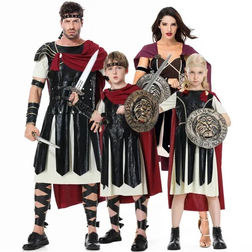 Spartan Warrior Costumes The Parent-child Attire Roman Warrior Fancy Dress Cosplay Uniform PQ81853