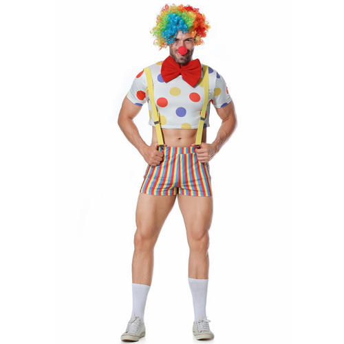 Halloween Funny Joker Costume Cosplay Magic Performance Prop Set Clown COS Outfit PQ82301