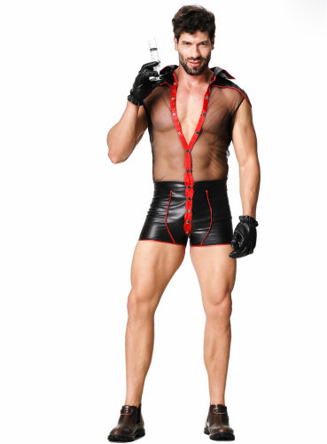 Men Nurse Cosplay Costume Halloween Night Club Wear Uniform Adult Carnival Outfit PQ82219