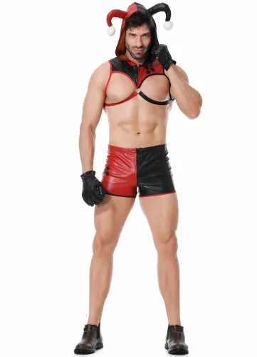 Men Clown Cosplay Costume Halloween Joker Uniform Adult Carnival jester Outfit PQ82220