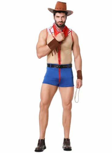 Men Cowboy Cosplay Costume Halloween West cowboys Uniform Adult Carnival Outfit PQ82221