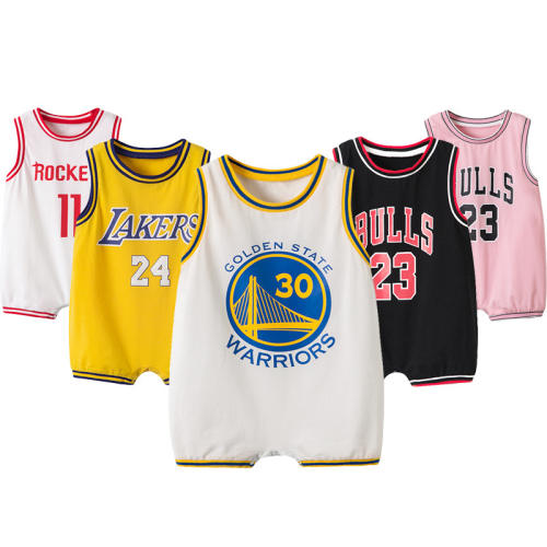 Wholesale Lakers Jersey Basketball Rompers Infants Basketball Jumpers Toddlers PQ5106