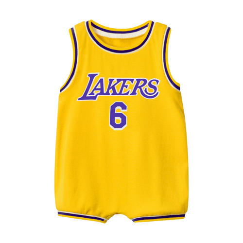 Wholesale Lakers Jersey Basketball Rompers Infants Basketball Jumpers Toddlers PQ5106