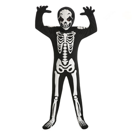 Skull Ghost Bone Cosplay Costume For Kid Children Halloween Uniform PQEE656