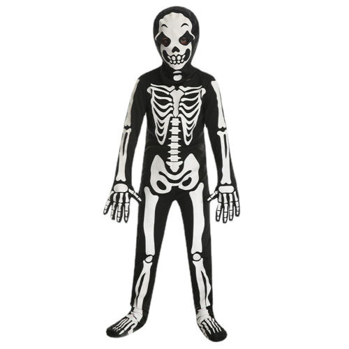 Skull Ghost Bone Cosplay Costume For Kid Children Halloween Uniform PQEE656