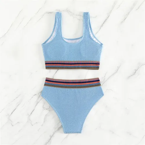 Bandeau Pleats Triangle Bikini Set Hot Brazilian Sexy Swimming Costume PQNY-6