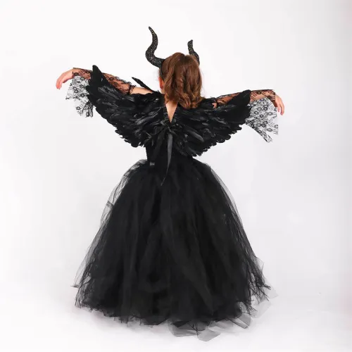 Child Witch Dress Cosplay Costume Girl Halloween Little Devil Fancy Dress PQ1003