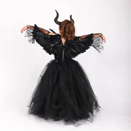 Child Witch Dress Cosplay Costume Girl Halloween Little Devil Fancy Dress PQ1003