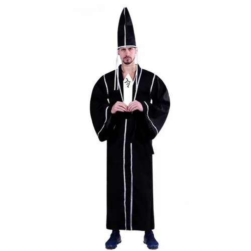 Black and white impermanence Costume Halloween Masquerade Monochrome Cosplay Uniform PQ944