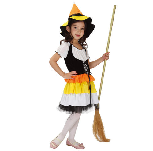 Girl Cosplay Witch Costume Child Halloween Fancy Dress Kid Devil Outfit PQ17130C