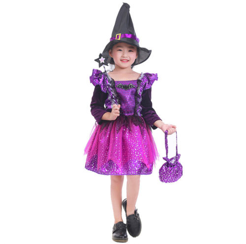 Girl Magic Cosplay Fancy Dress Child Halloween Witches Costume PQ17130H