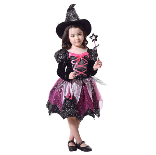 Child Halloween Witches Costume For Girl Magic Cosplay Fancy Dress PQ17130M