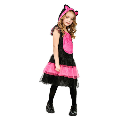 Girl Cosplay Cat Fancy Dress Child Halloween Cats Meow Costume PQ17130D