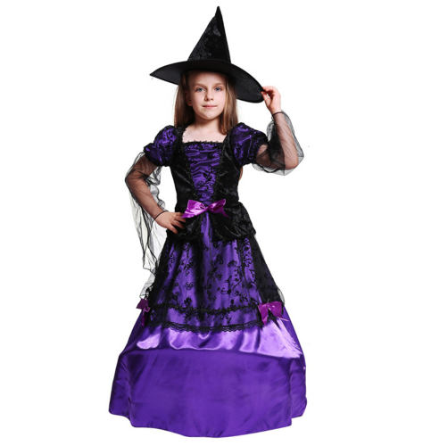 Girl Witch Fancy Dress Children Halloween Cosplay Costume PQ17130R