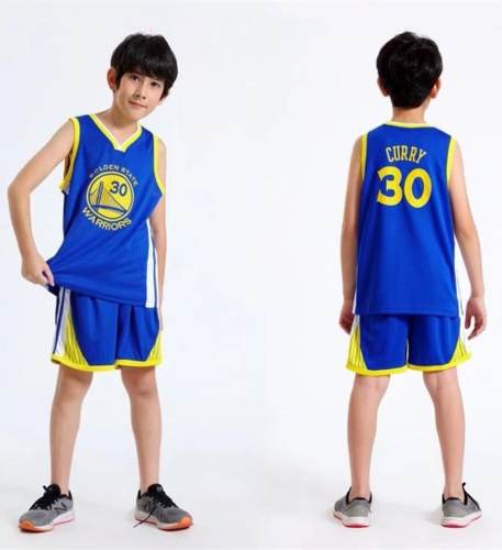 Golden State Warriors Basketball Jersey Child Stephen Curry Basketball Fan Apparel PQSC002