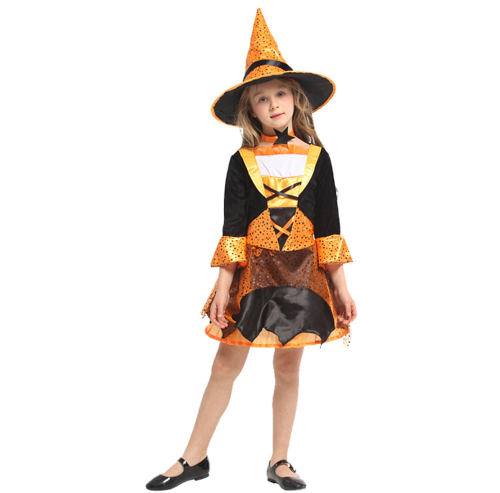 Child Stage COS Uniform Kids Halloween Witch Costumes For Girl PQ17131C