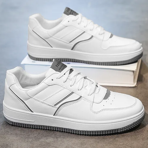 Casual Board Shoes Fashion Faux Leather Skater Shoes For Men PQK039