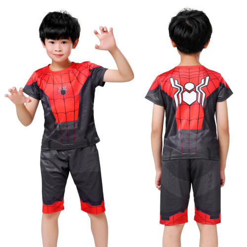 Spider Man Tops and Shorts For Kid Halloween Cosplay Uniform PQ19198F