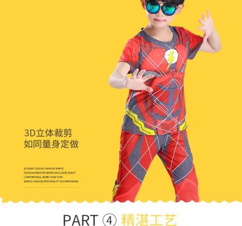 The Flash Costume For Kid Halloween Cosplay Uniform PQ19198H